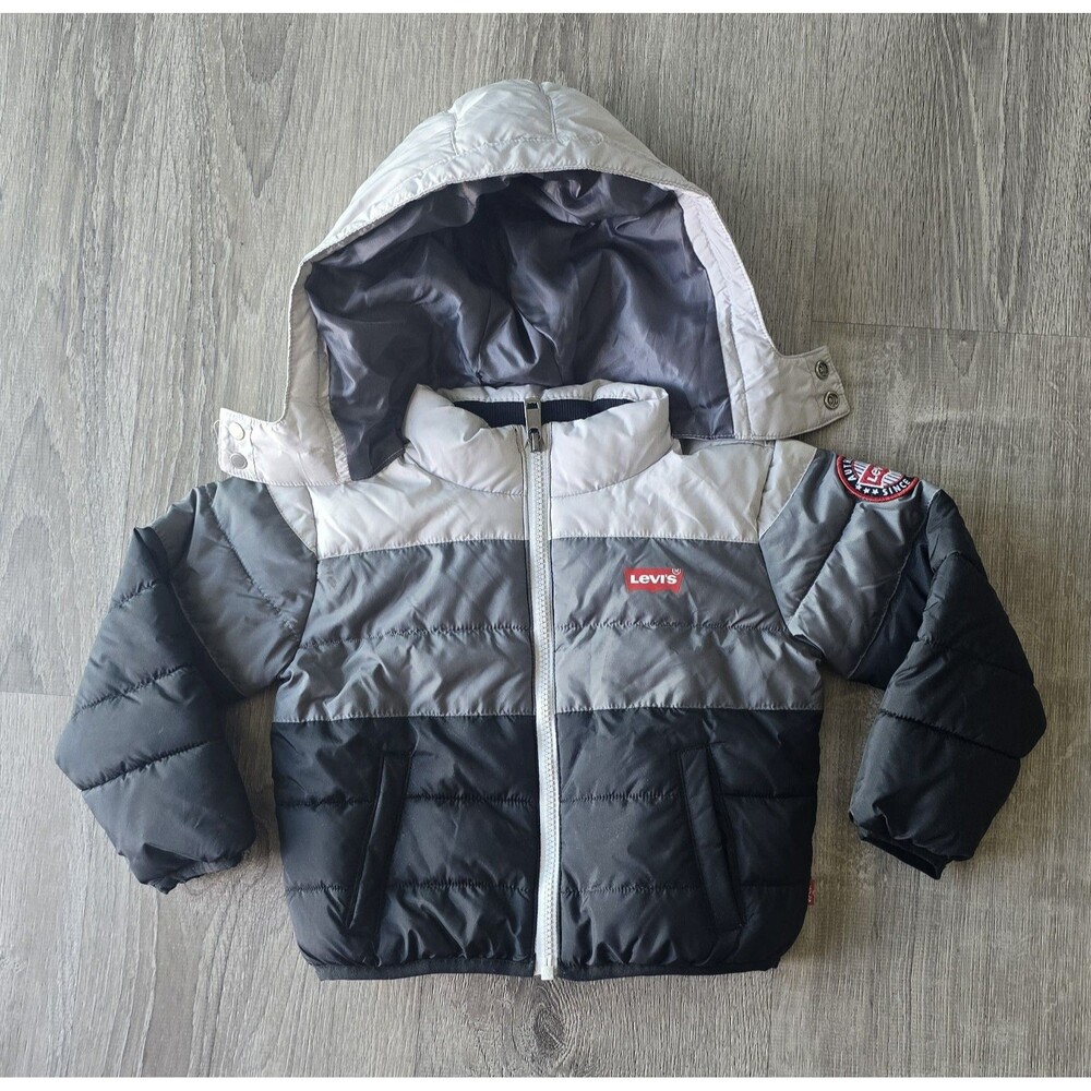 Levis Baby Hooded Full Zip Puffer Jacket Size 24 Months